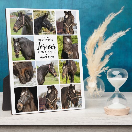 Paard Memorial Gepersonaliseerde Pet Photo Collage Fotoplaat (Zijkant)