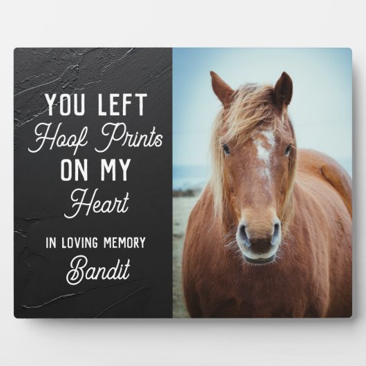 Paard Memorial Keepsake Equestrian Custom Foto Fotoplaat (Voorkant)