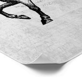 paard met achtergrond muziekpapier poster (Hoek)