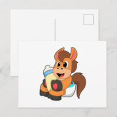 Paard met babyfles briefkaart (Voorkant / Achterkant)