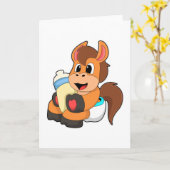 Paard met babyfles kaart (Gele Bloem)