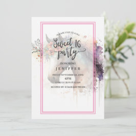 Paard met bloemenkrans. kaart