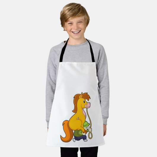 Paard met Boy.PNG Schort (Gedragen)