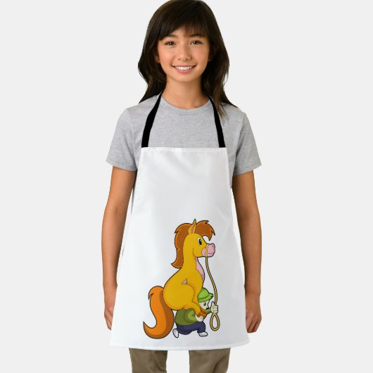 Paard met Boy.PNG Schort (Insitu)