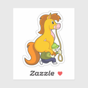 Paard met Boy.PNG Sticker