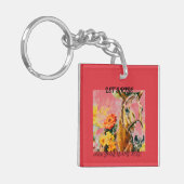  paard met cowboy pet sleutelhanger (Voorkant Links)