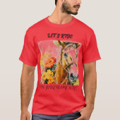  paard met cowboy pet t-shirt (Voorkant)