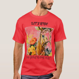 paard met cowboy pet t-shirt