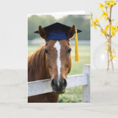 Paard met een afstudeerhoed kaart (Gele Bloem)