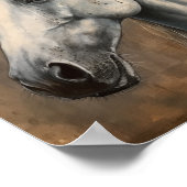 Paard met een bloemenkroon poster (Hoek)