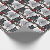 Paard met een kerstkrans cadeaupapier (Hoek)