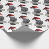 Paard met een Kerstman Hoed Cadeaupapier (Hoek)