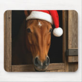 Paard met een kerstmuts muismat (Voorkant)