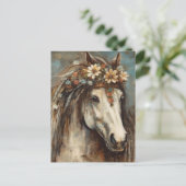 Paard met een kroon briefkaart (Staand voorkant)