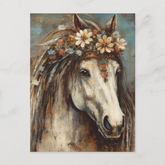 Paard met een kroon briefkaart (Voorkant)