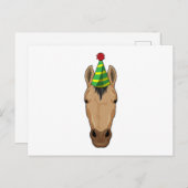 Paard met feesthoed briefkaart (Voorkant / Achterkant)
