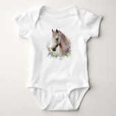  Paard met Flower Wreath Romper (Voorkant)