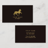 Paard met Golden Glitter | Paardentrainer Visitekaartje (Voorkant / Achterkant)