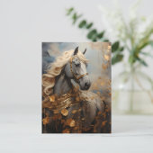 Paard met gouden halster briefkaart (Staand voorkant)