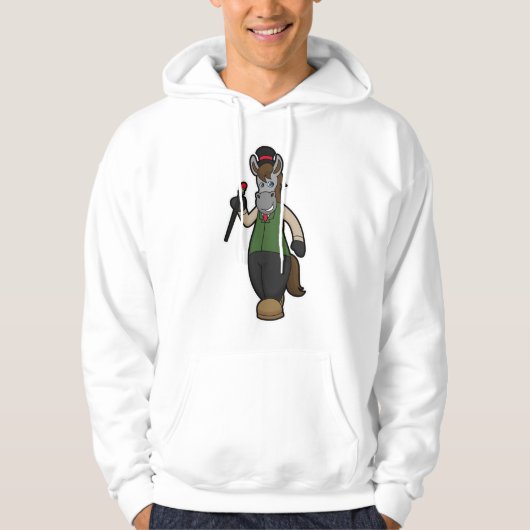 Paard met Hoed & Stok Hoodie (Voorkant)