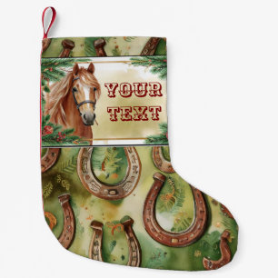 Paard met Hoefijzers Achtergrond Kleine Kerstsok
