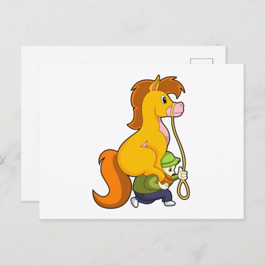 Paard met Jongen.PNG Briefkaart (Voorkant / Achterkant)