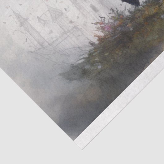 Paard met kasteel Steampunk 2 Decoupage papier (Detail)