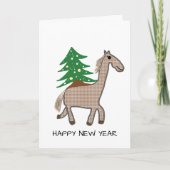 Paard met kerstboom kaart (Voorkant)