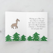 Paard met kerstboom kaart (Binnen)