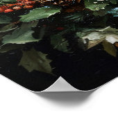 Paard met Kerstkrans en Rode Lint Poster (Hoek)
