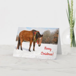 Paard met kerstmat kaart