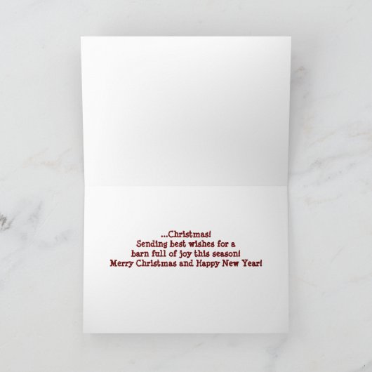 Paard met krans Kerst Kaart (Binnen)