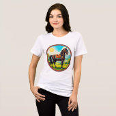 Paard met levendige achtergrond Tri-Blend shirt (Voorkant volledig)