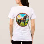 Paard met levendige achtergrond Tri-Blend shirt (Achterkant)