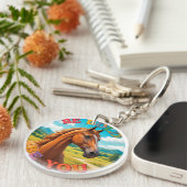 Paard met Motiverende Spreuk Sleutelhanger (Voorkant Rechts)