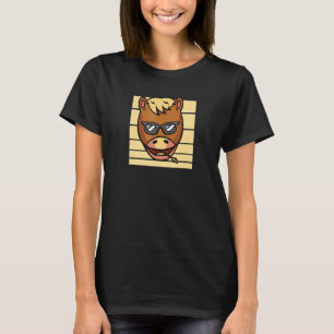 paard met paardengezicht en brede grijns plezier t-shirt
