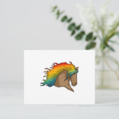 Paard met regenbooghaar briefkaart (Staand voorkant)