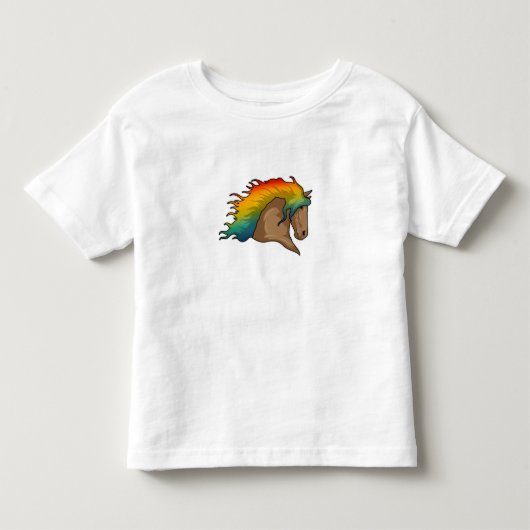 Paard met regenbooghaar kinder shirts (Voorkant)