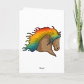 Paard met regenboogharen kaart (Achterkant)