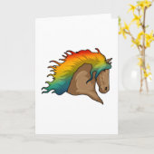 Paard met regenboogharen kaart (Gele Bloem)