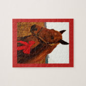 Paard met Rode Strik Legpuzzel (Horizontaal)