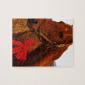 Paard met Rode Strik Legpuzzel (Horizontaal)