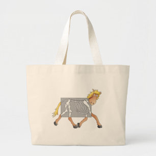 Paard met röntgenfoto grote tote bag