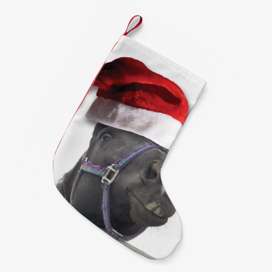 Paard met Sinterklaas Pet Kleine Kerstsok (Voorkant (Hangend))