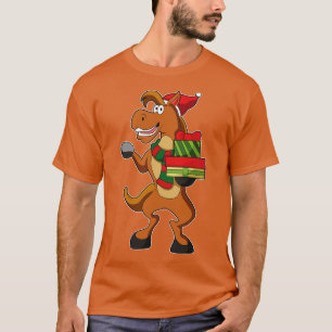 Paard met Sjaal Santa muts Cadeaus T-shirt