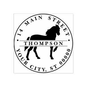  paard met stilstaande silhouettekening #3 rubberstempel