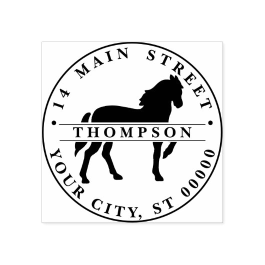  paard met stilstaande silhouettekening #3 rubberstempel (Afrduk)