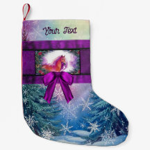 Paard met vakantielint en winterscène