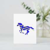 Paard met vlag briefkaart (Staand voorkant)