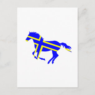 Paard met vlag briefkaart